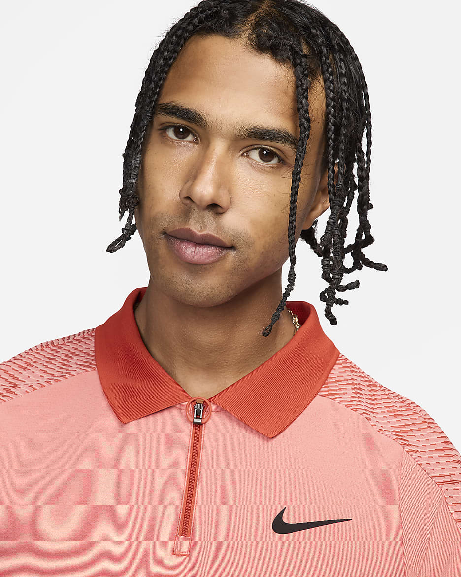 Nike Slam Dri-FIT ADV tennispolo voor heren - Pink Quartz/Rust Factor/Zwart