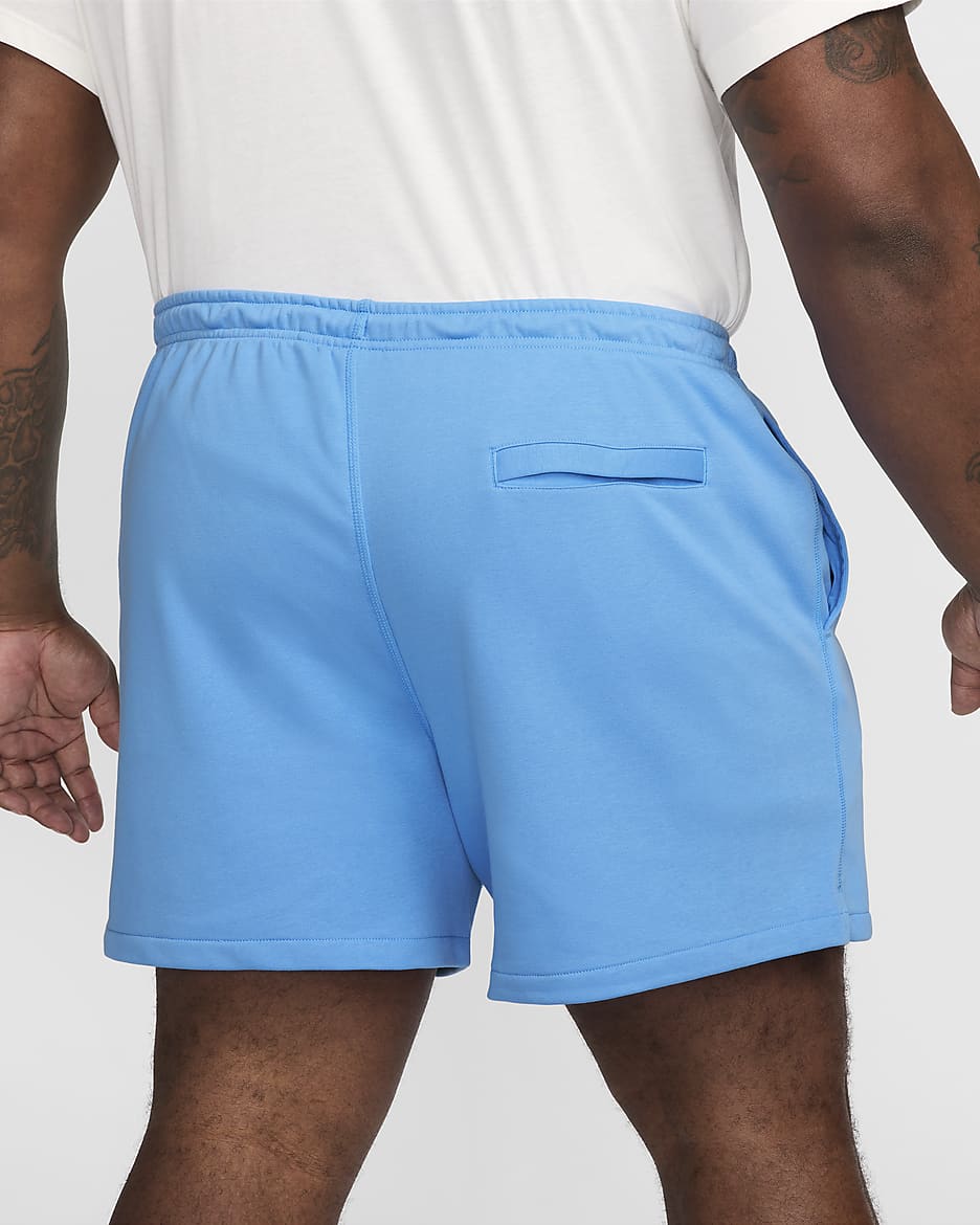 Nike Club Flow frottéshorts til herre - University Blue/University Blue/Hvit