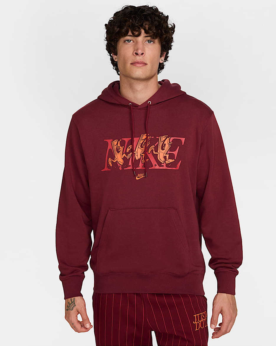 Sudadera con gorro de French Terry para hombre Nike Club - Rojo team/Naranja seguridad