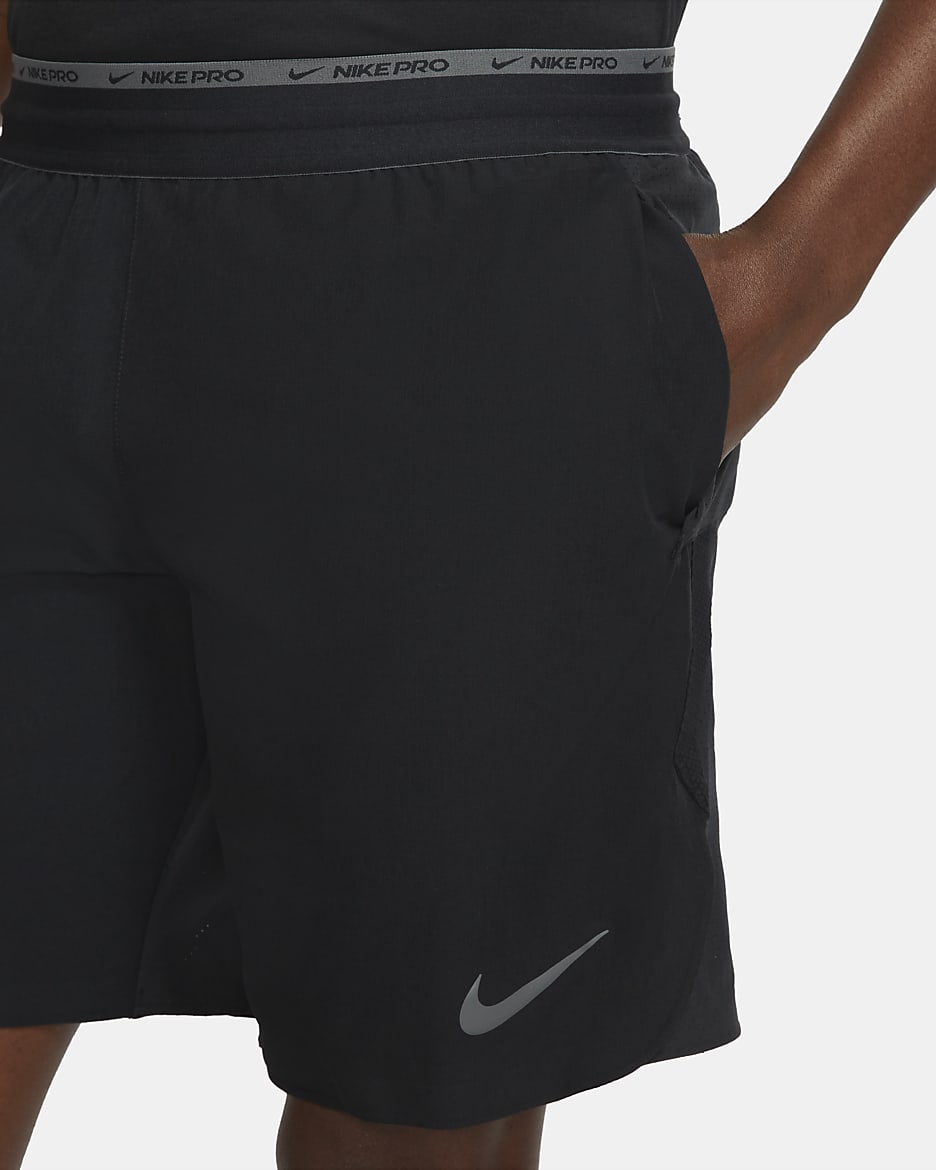 Nike Dri-FIT Flex Rep Pro Collection Pantalón corto de entrenamiento sin forro de 20 cm - Hombre - Negro/Iron Grey