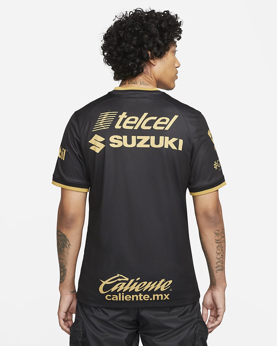 Tercera equipación Stadium Pumas UNAM 2022/23 Camiseta de fútbol Nike Dri-FIT - Hombre - Negro/Truly Gold/Truly Gold