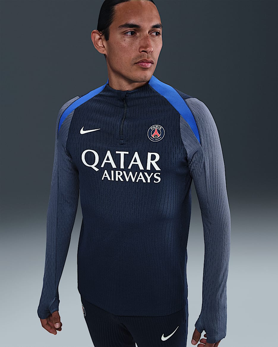 Paris Saint-Germain Strike Elite Nike Dri-FIT-ADV-Fußball-Drill-Oberteil aus Strickmaterial für Herren - Midnight Navy/Diffused Blue/Hyper Royal/Weiß