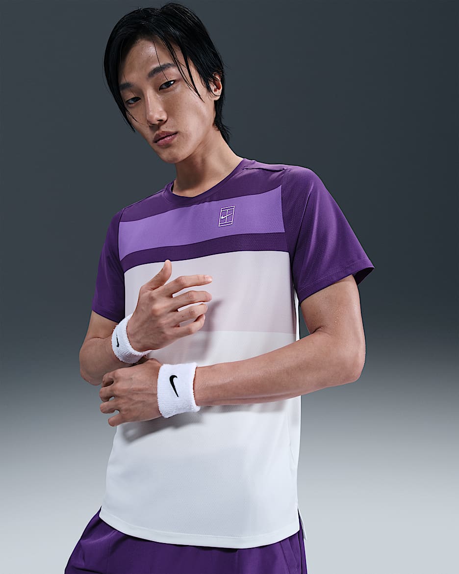 NikeCourt Advantage Men's Tennis Top - Wild Grape/White