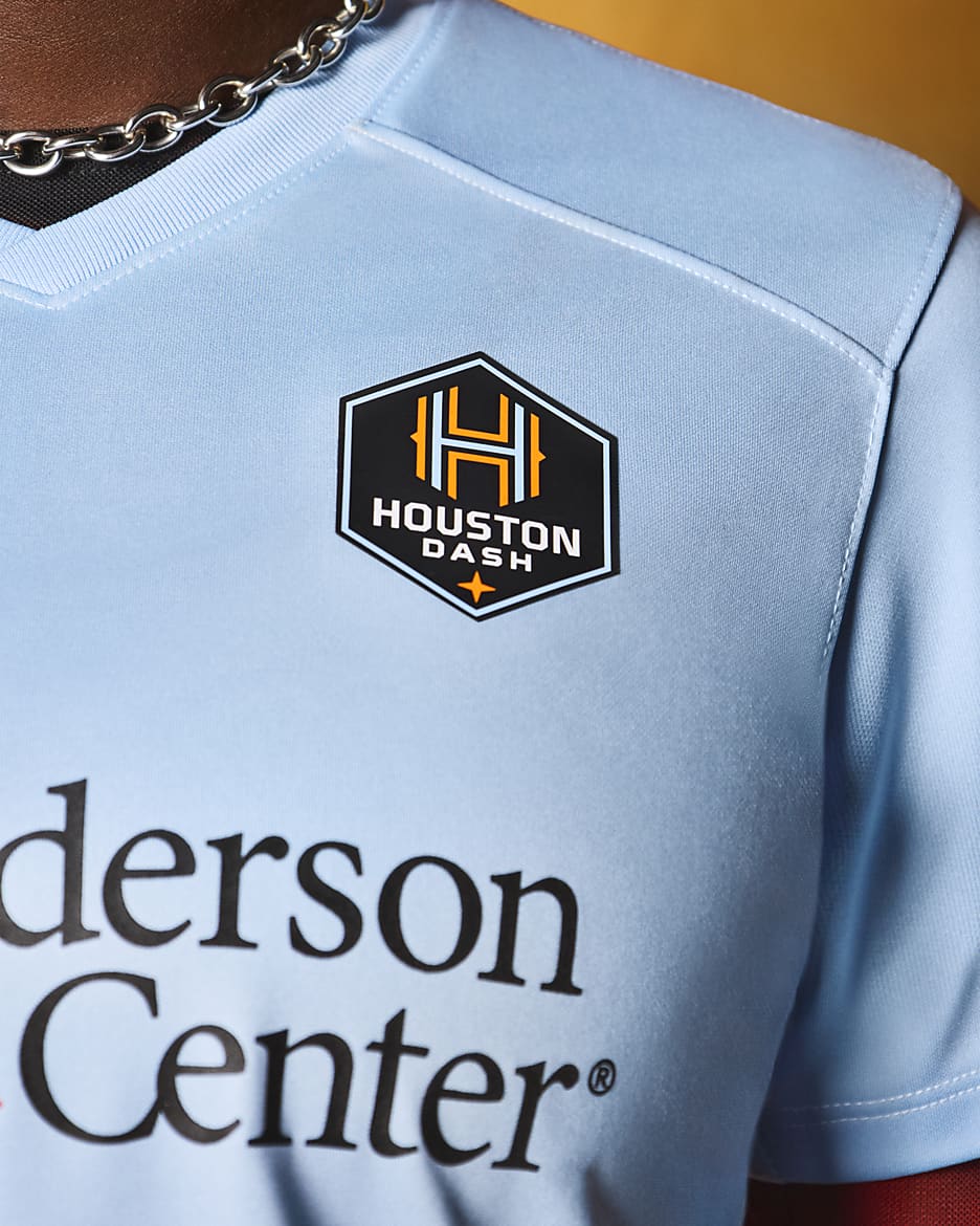 Jersey Nike Dri-FIT de la NWSL replica del Houston Dash visitante 2024 Stadium para mujer - Azul psíquico