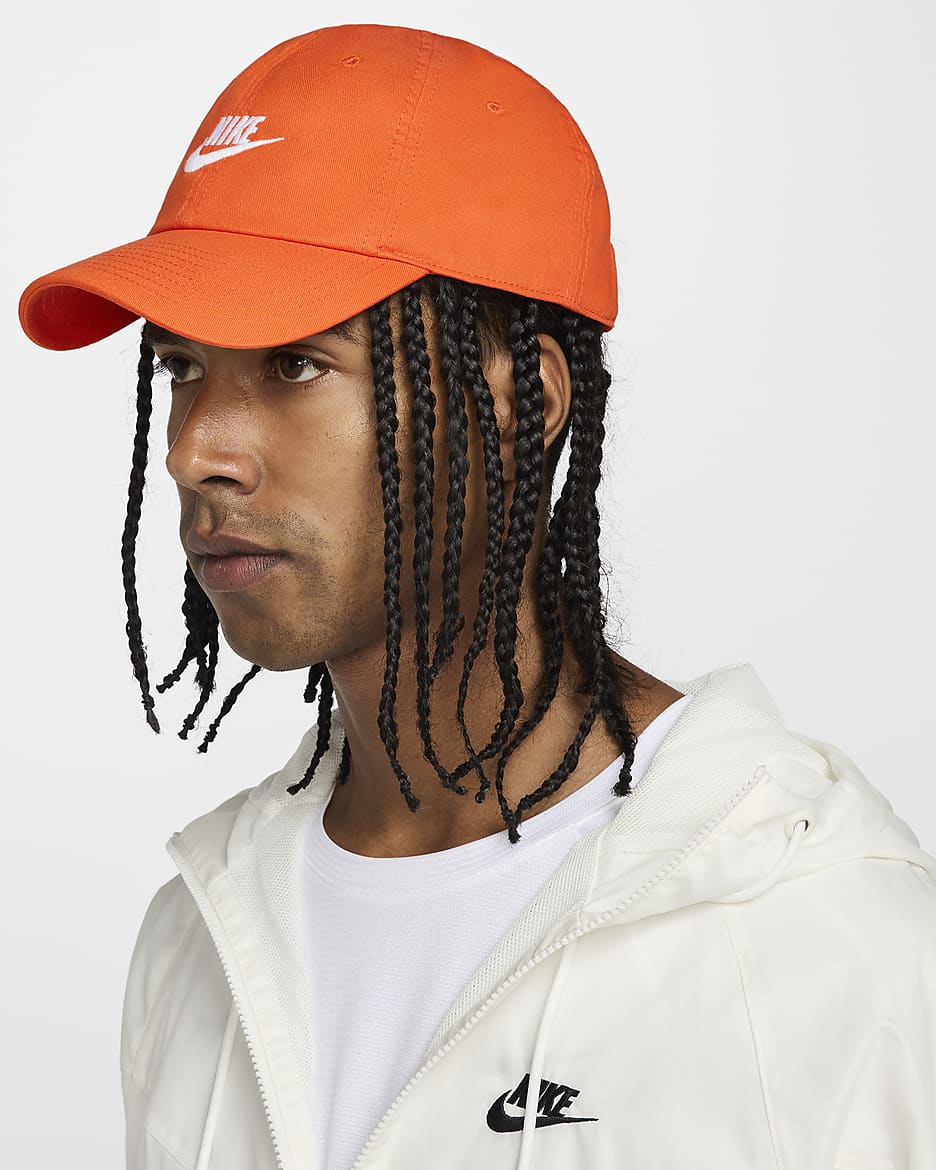 Nike Club Unstructured Futura Wash Cap - Safety Orange/White