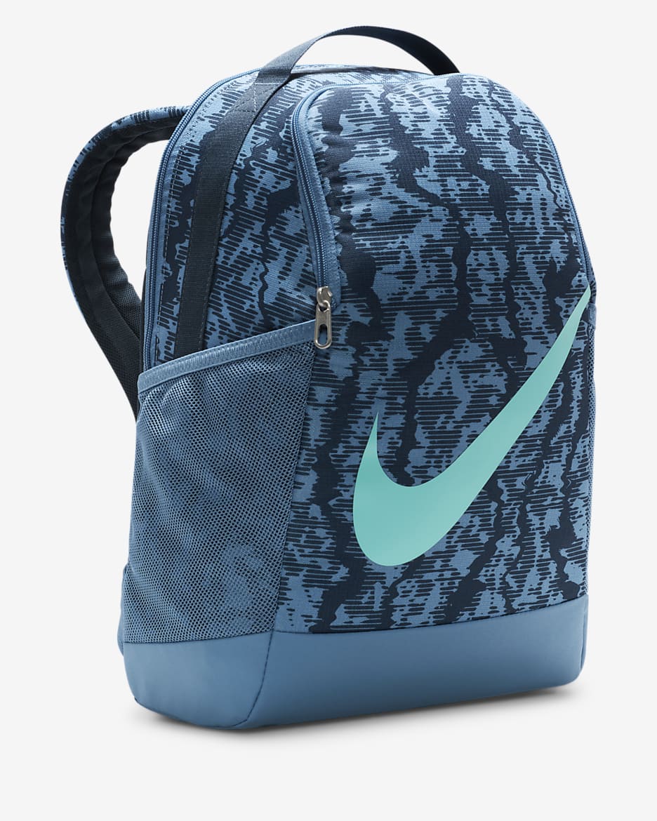 Mochila Nike Brasilia para criança (18 L) - Armory Navy/Aegean Storm/Verde Frost