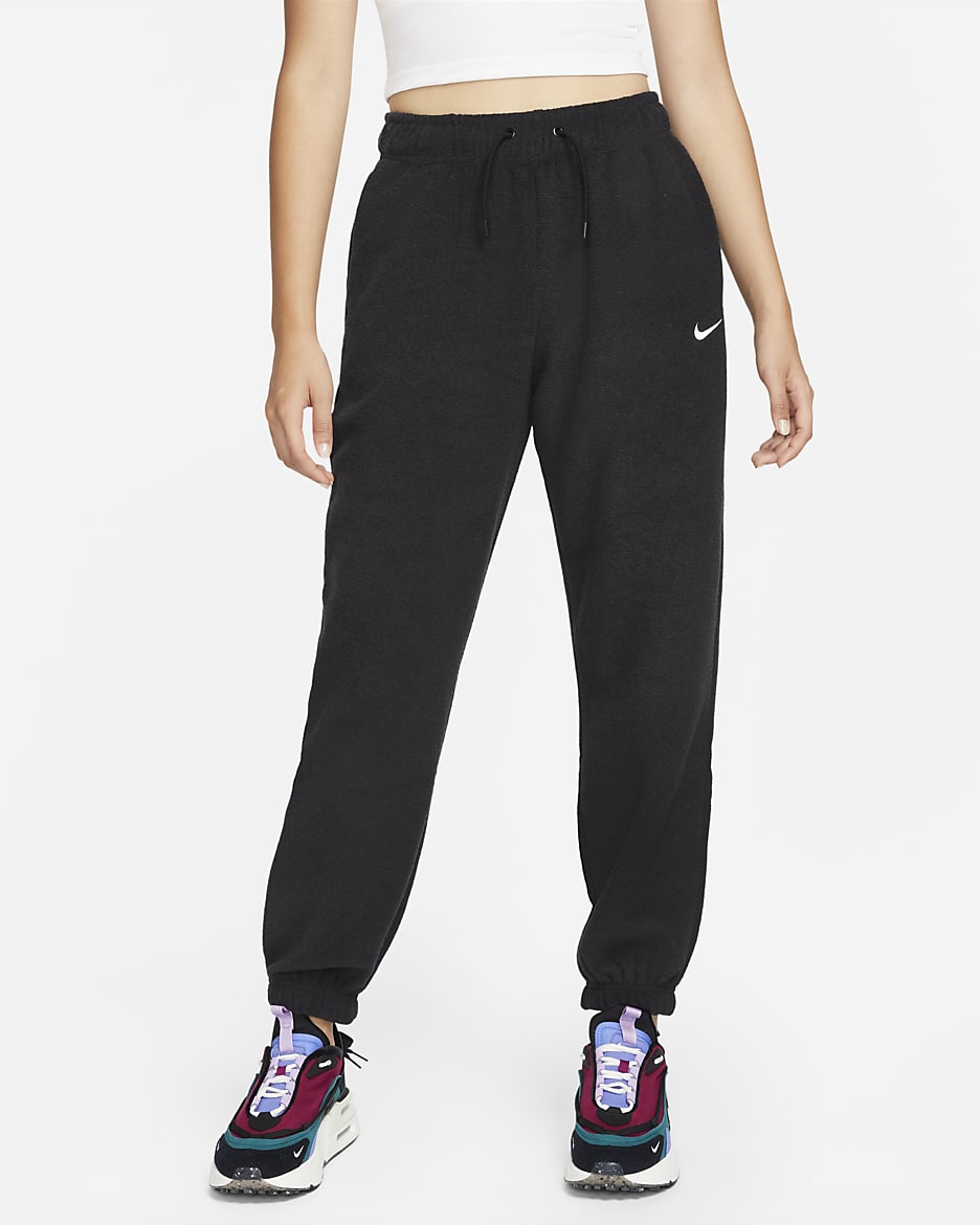 Nike Sportswear Essentials Women's Plush High-Rise Joggers - Black/White