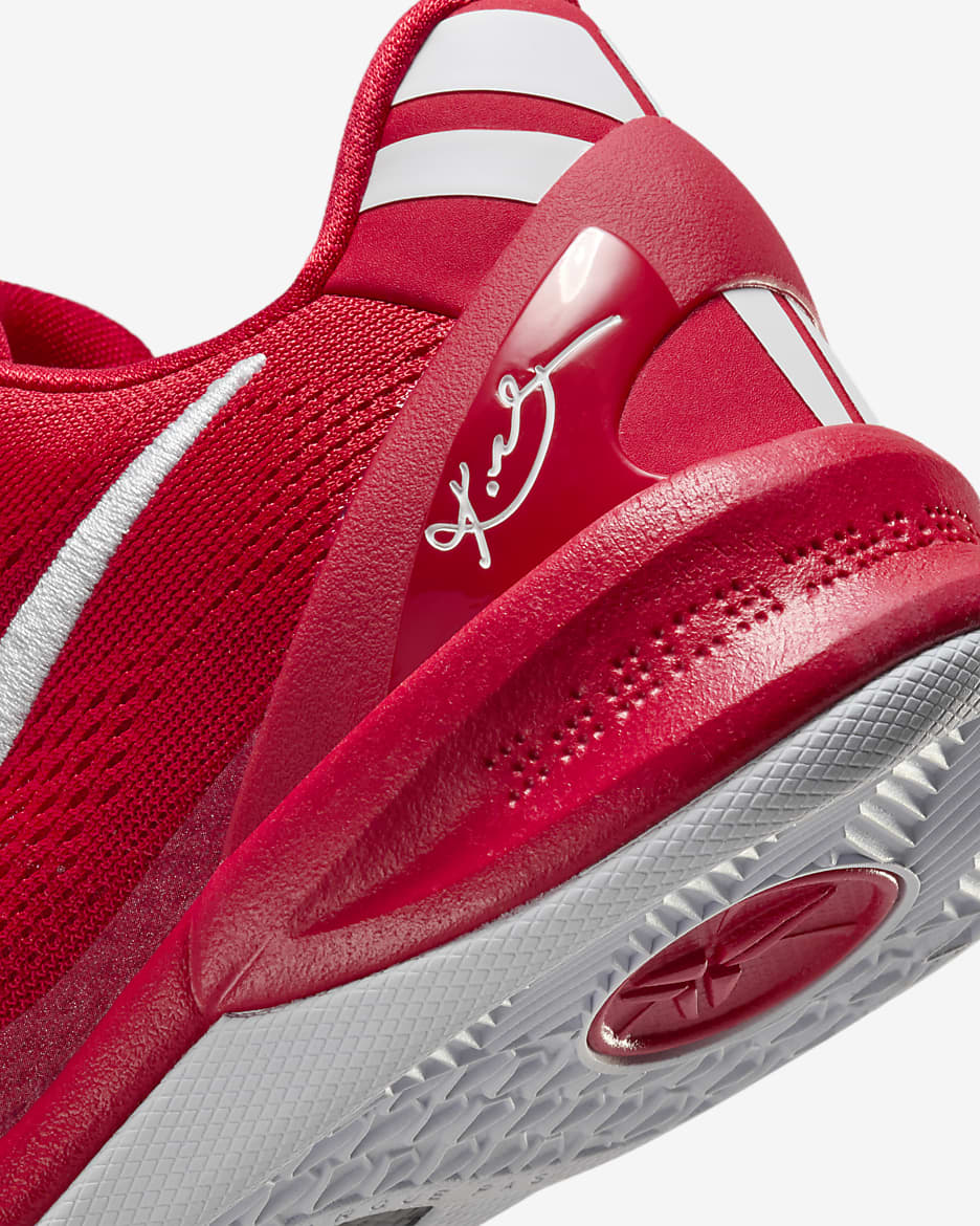 Calzado de básquetbol para niños grandes Kobe 8 - Rojo universitario/Rojo universitario/Blanco