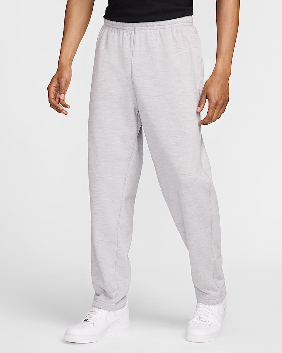Nike Wool Classics Open-Hem Fleece Trousers - Matte Silver/Heather