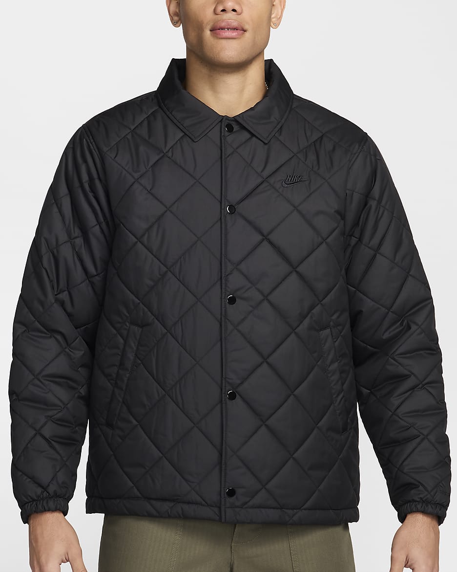 Veste isolante matelassée légère Therma-FIT Nike Club pour homme - Noir/Noir/Noir