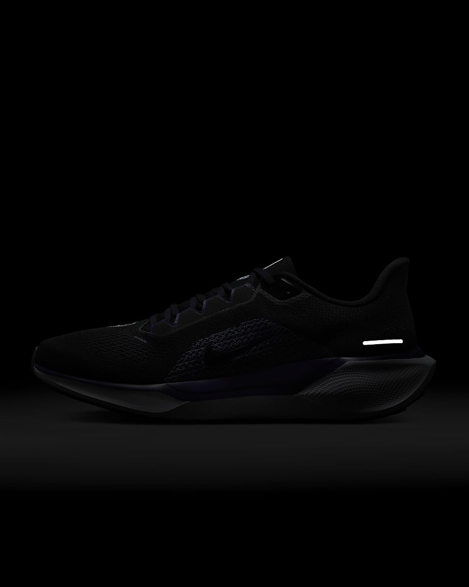 Nike Pegasus 41 NFL Baltimore Ravens Men's Road Running Shoes - Black/White/New Orchid/White