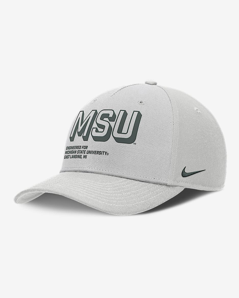 Michigan State On-Field Primetime Rise Men's Nike College Adjustable Hat - Grey