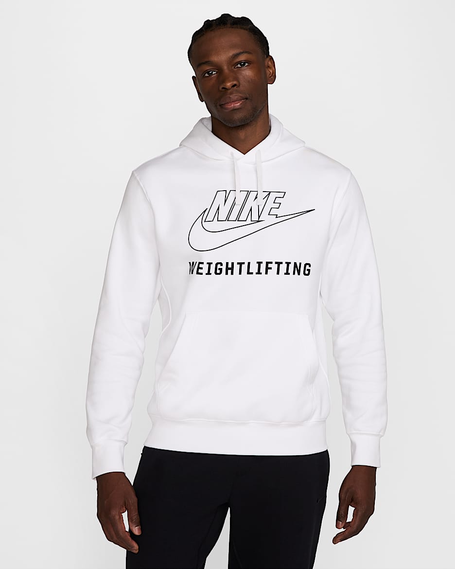 Nike Men's Weightlifting Pullover Hoodie - White