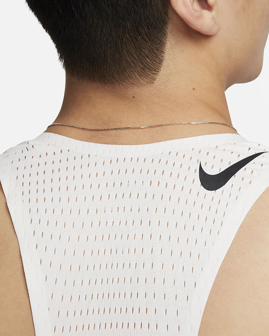 Nike AeroSwift Men's Dri-FIT ADV Running Vest - Summit White/Black