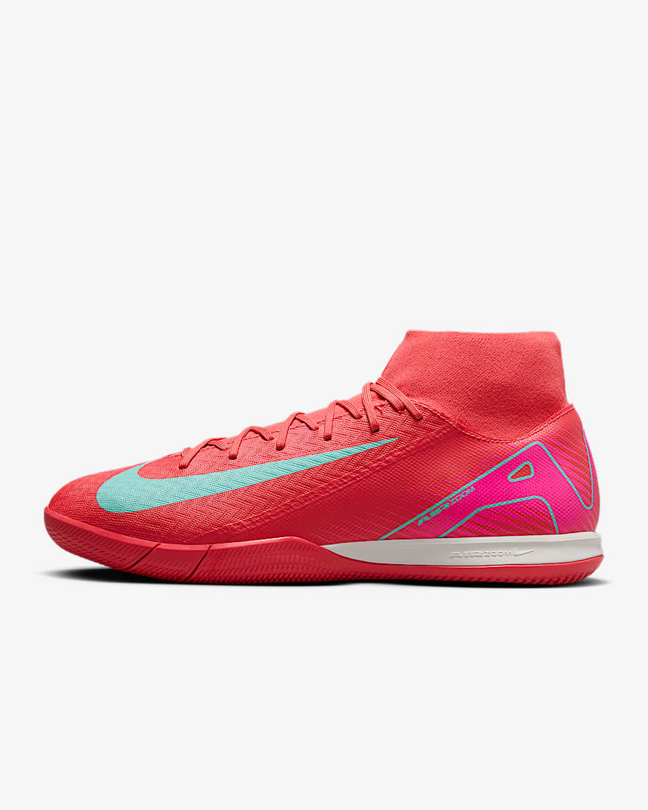Tacos de fútbol IC de corte high Nike Mercurial Superfly 10 Academy - Brasa resplandor/Verde aurora