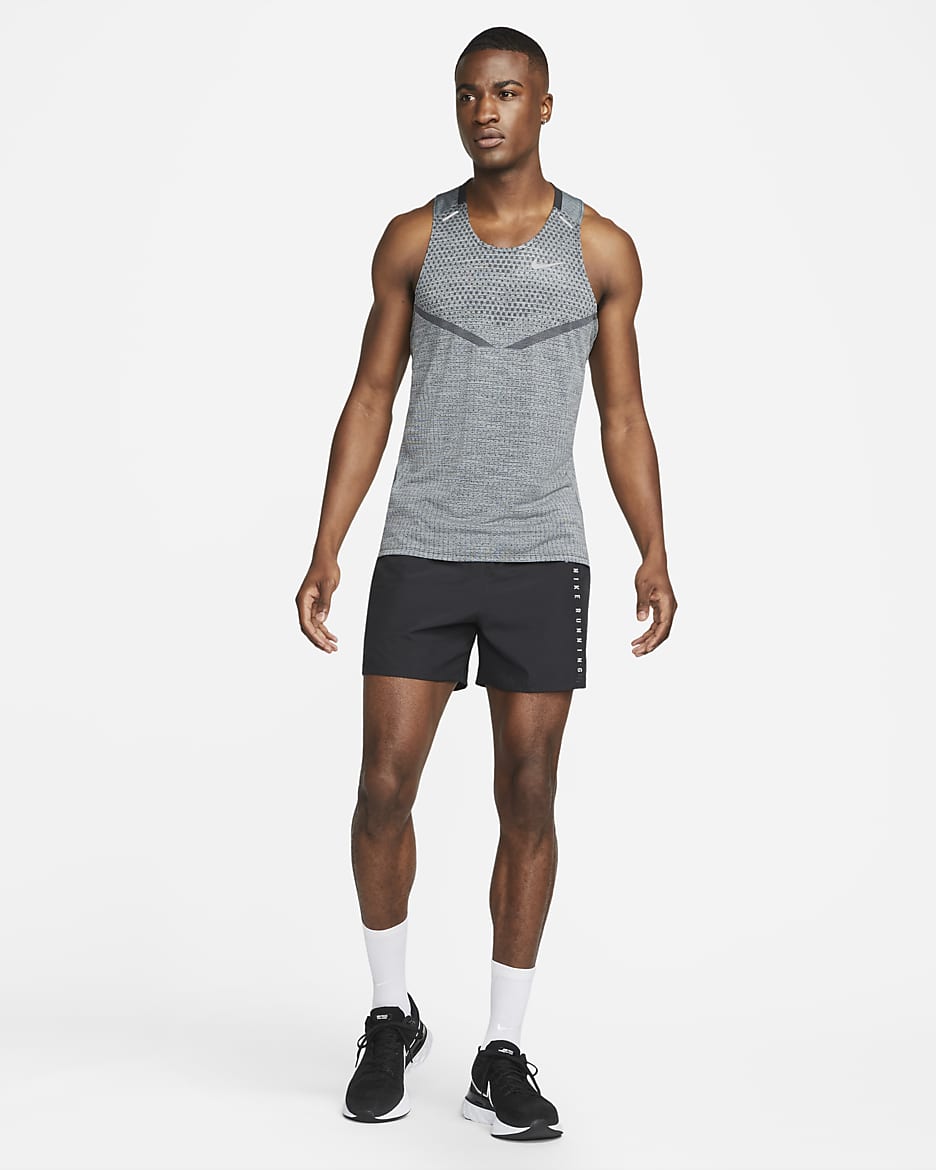 Camisola de running sem mangas Nike Dri-FIT ADV TechKnit Ultra para homem - Preto/Cinzento Smoke