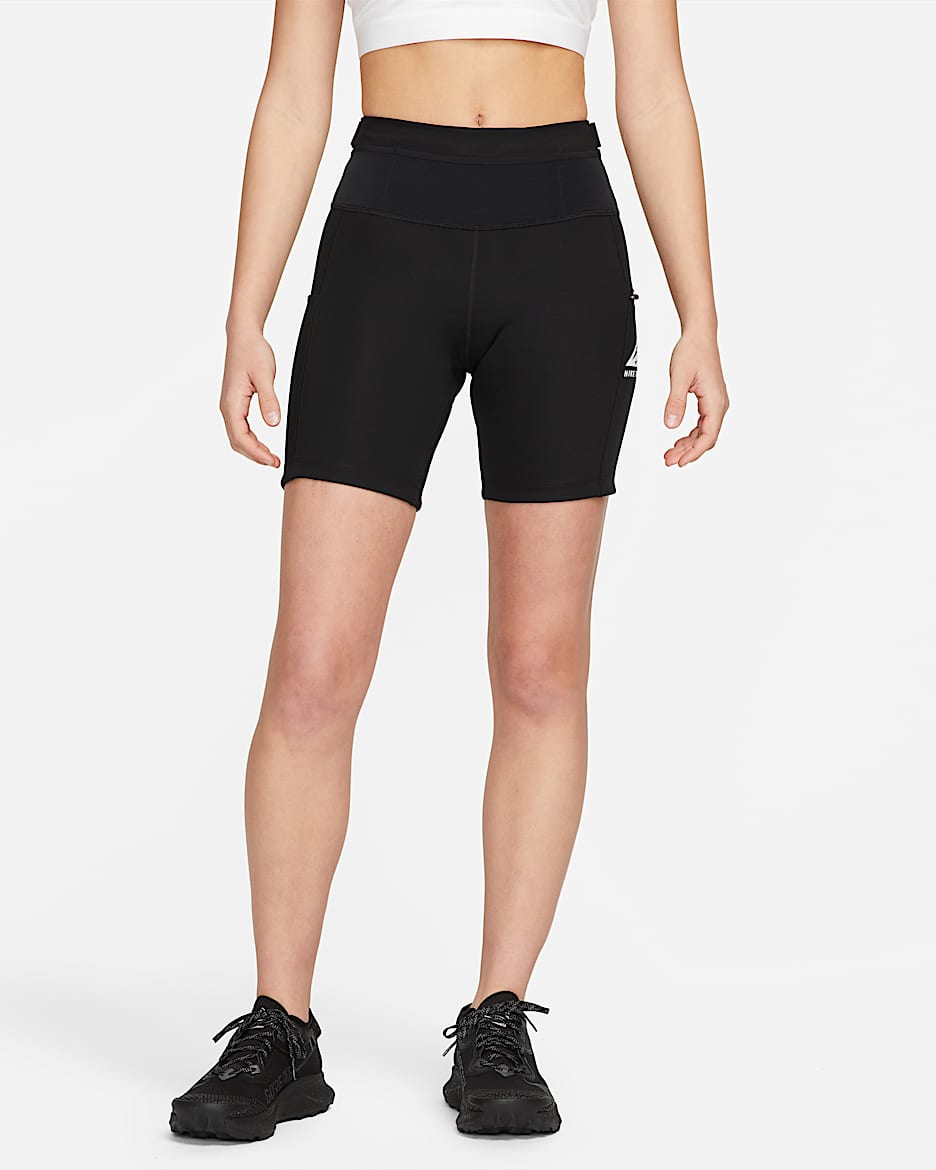 Nike Epic Luxe Women's Trail-Running Tight Shorts - Black/Black/Black/White