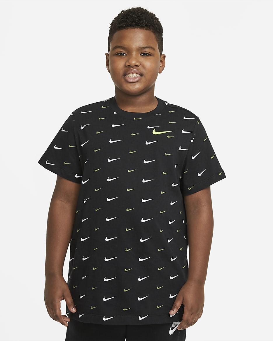 Nike Sportswear Big Kids' (Boys') Printed T-Shirt (Extended Size) - Black