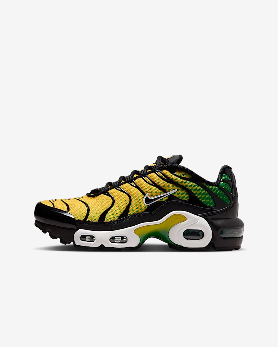 Nike Air Max Plus Older Kids' Shoes - Varsity Maize/Pine Green/White/Black