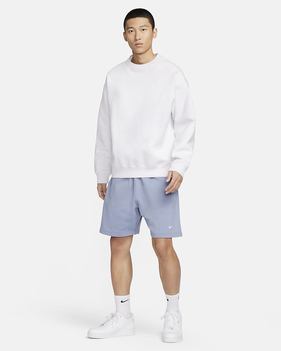 Nike Solo Swoosh Men's French Terry Shorts - Ashen Slate/White