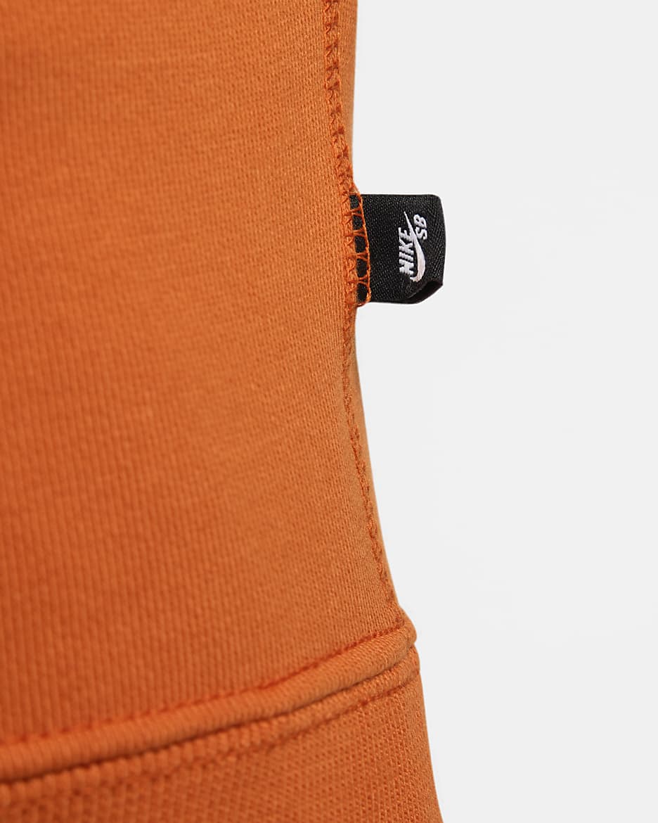 Sudadera con gorro sin cierre de skateboarding de tejido Fleece Nike SB - Naranja fogata