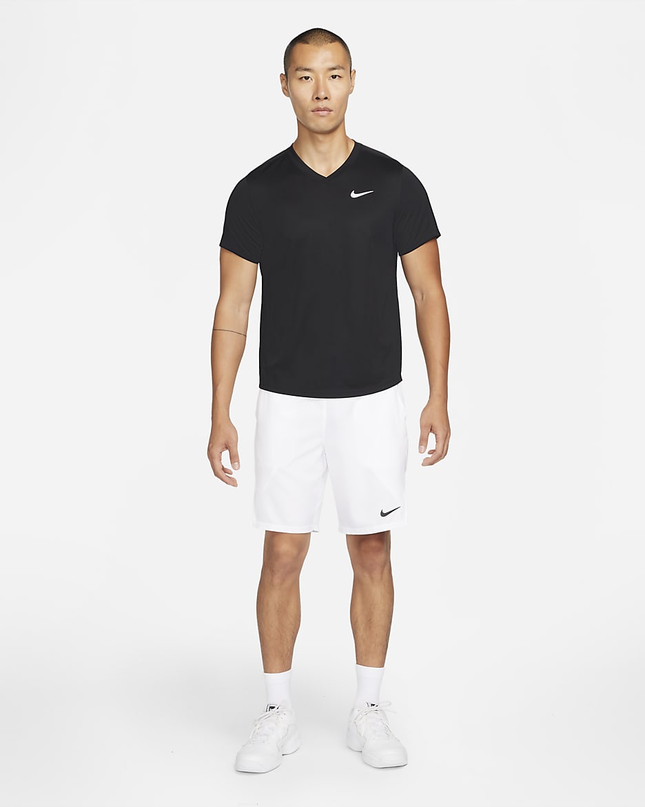 NikeCourt Dri-FIT Victory Men's Tennis Top - Black/Black/White