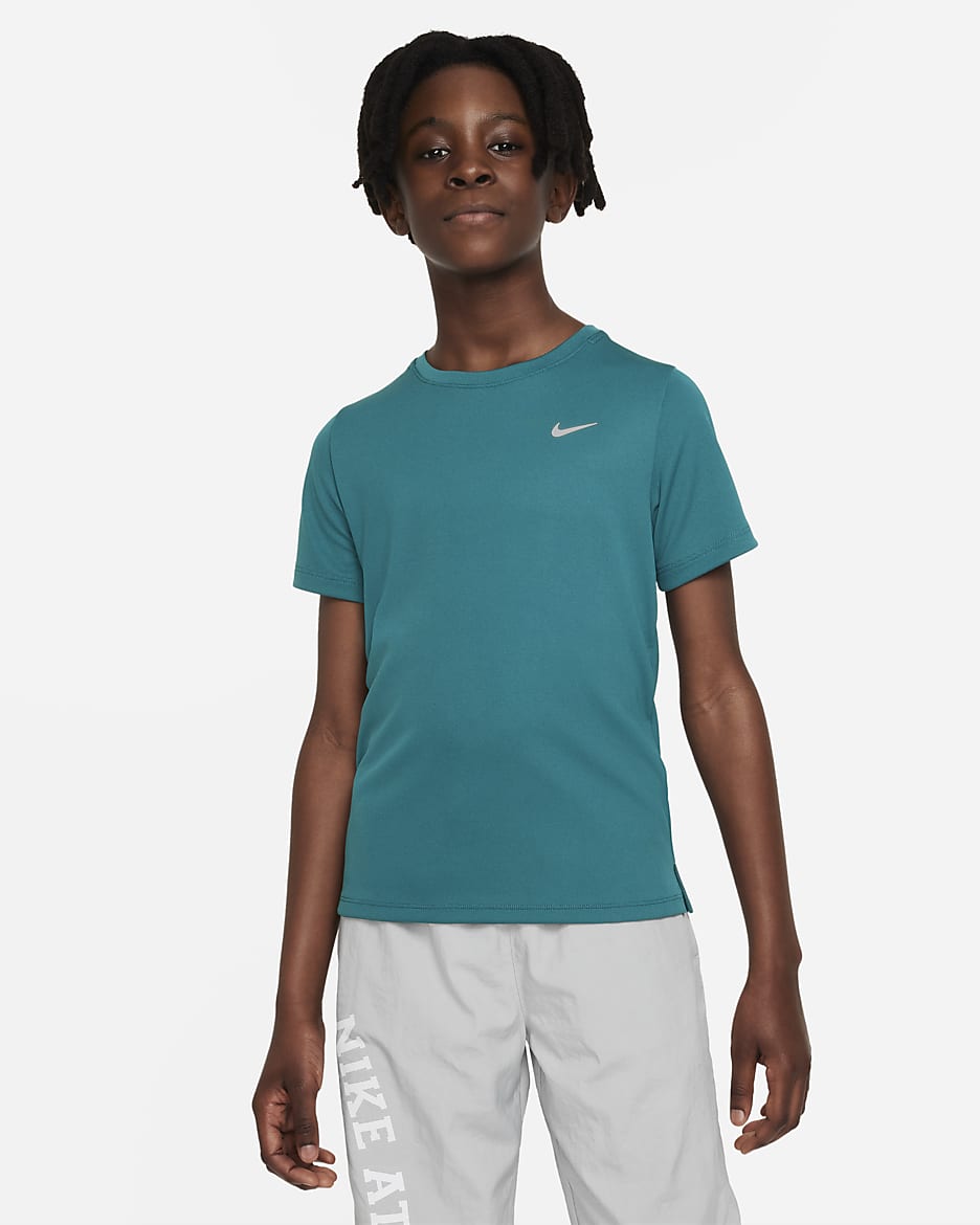 Nike Dri-FIT Miler Older Kids' (Boys') Short-Sleeve Training Top - Geode Teal