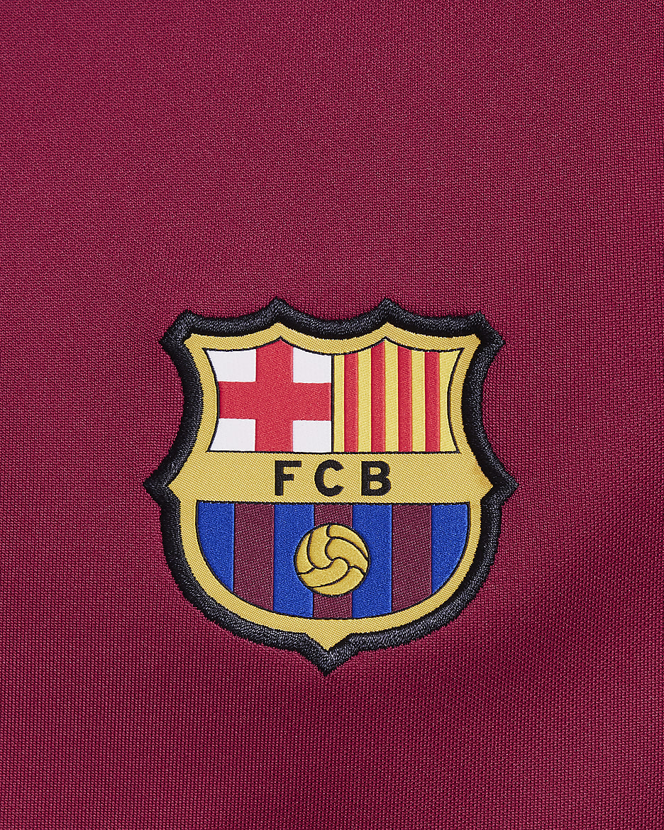 FC Barcelona Academy Pro Nike Dri-FIT Fußball-Kurzarmshirt für ältere Kinder - Noble Red/Varsity Maize