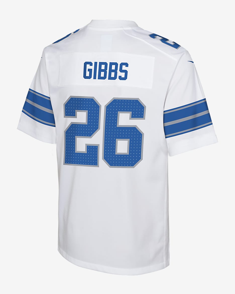 Jersey Nike de la NFL Game para niños talla grande Jahmyr Gibbs Detroit Lions - Blanco