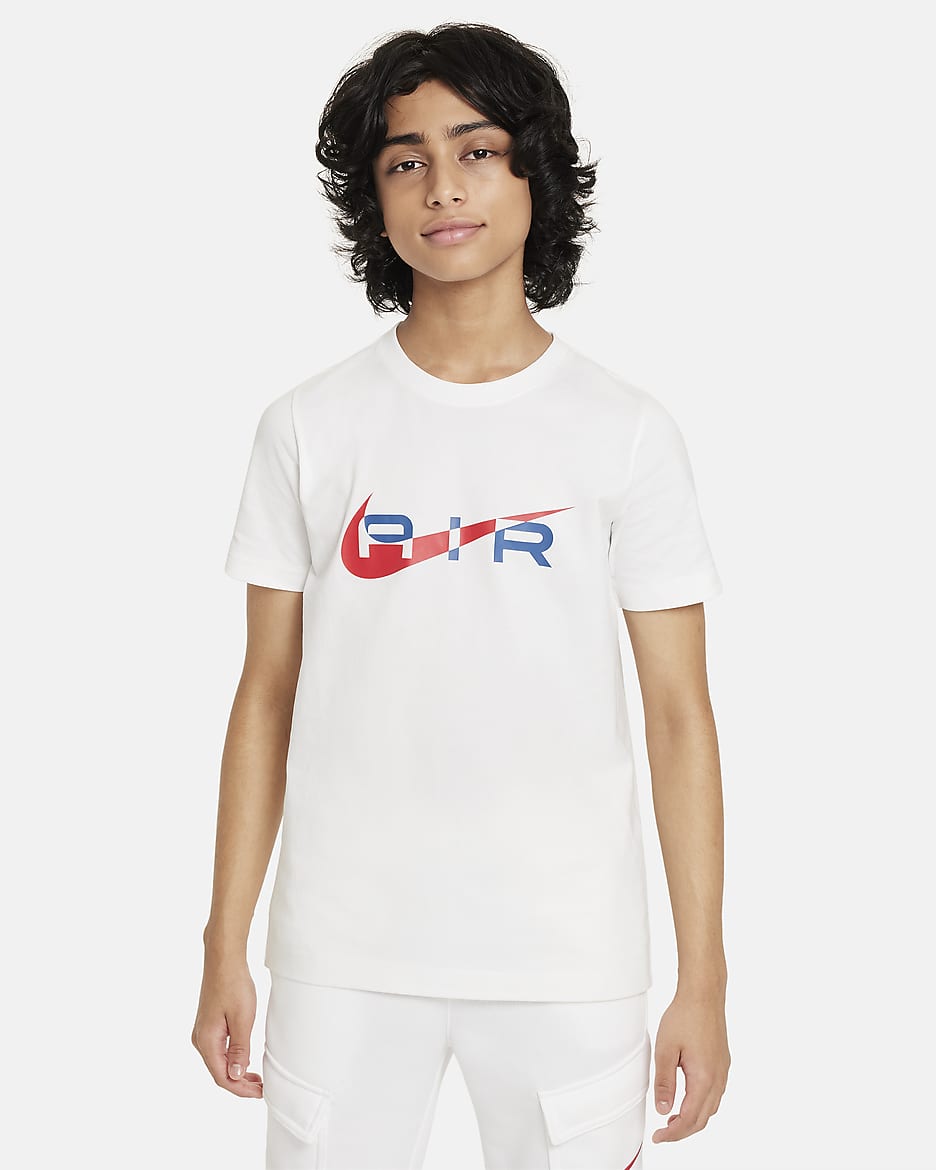 Nike Air-T-shirt til større børn (drenge) - hvid