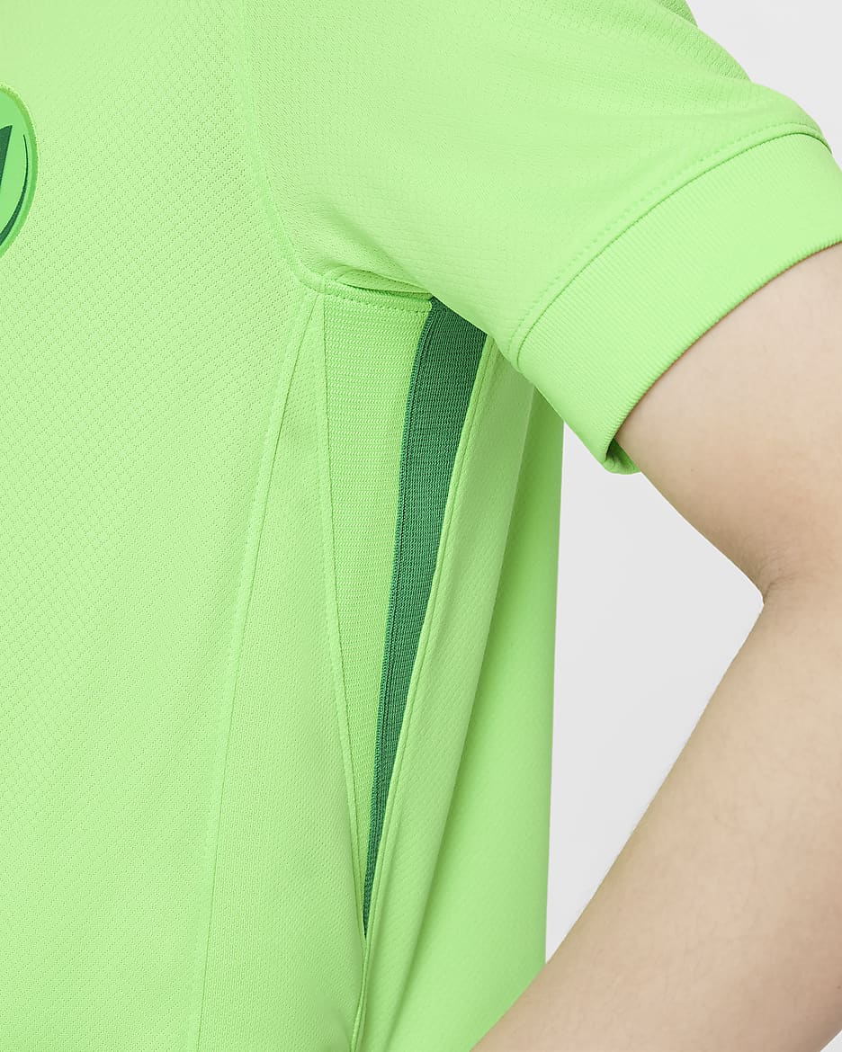 VfL Wolfsburg 2024/25 Stadium Home Older Kids' Nike Dri-FIT Football Replica Shirt - Sub Lime/Lucky Green/Sub Lime