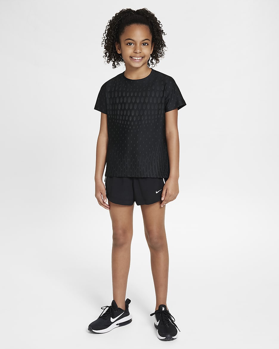 Nike Older Kids' (Girls') Dri-FIT ADV Short-Sleeve Top - Black/Dark Smoke Grey/Black