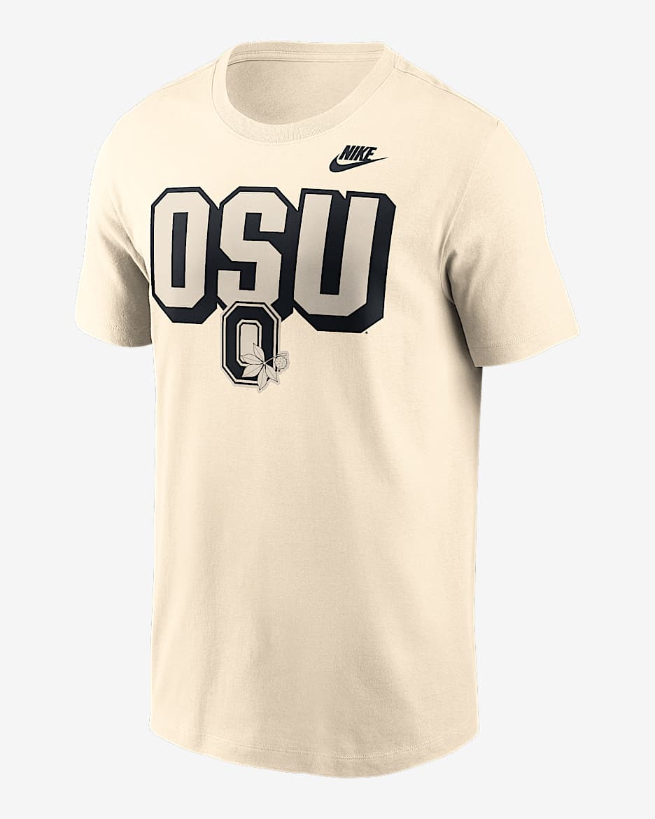 Playera universitaria Nike para hombre Ohio State Team Bold - Natural