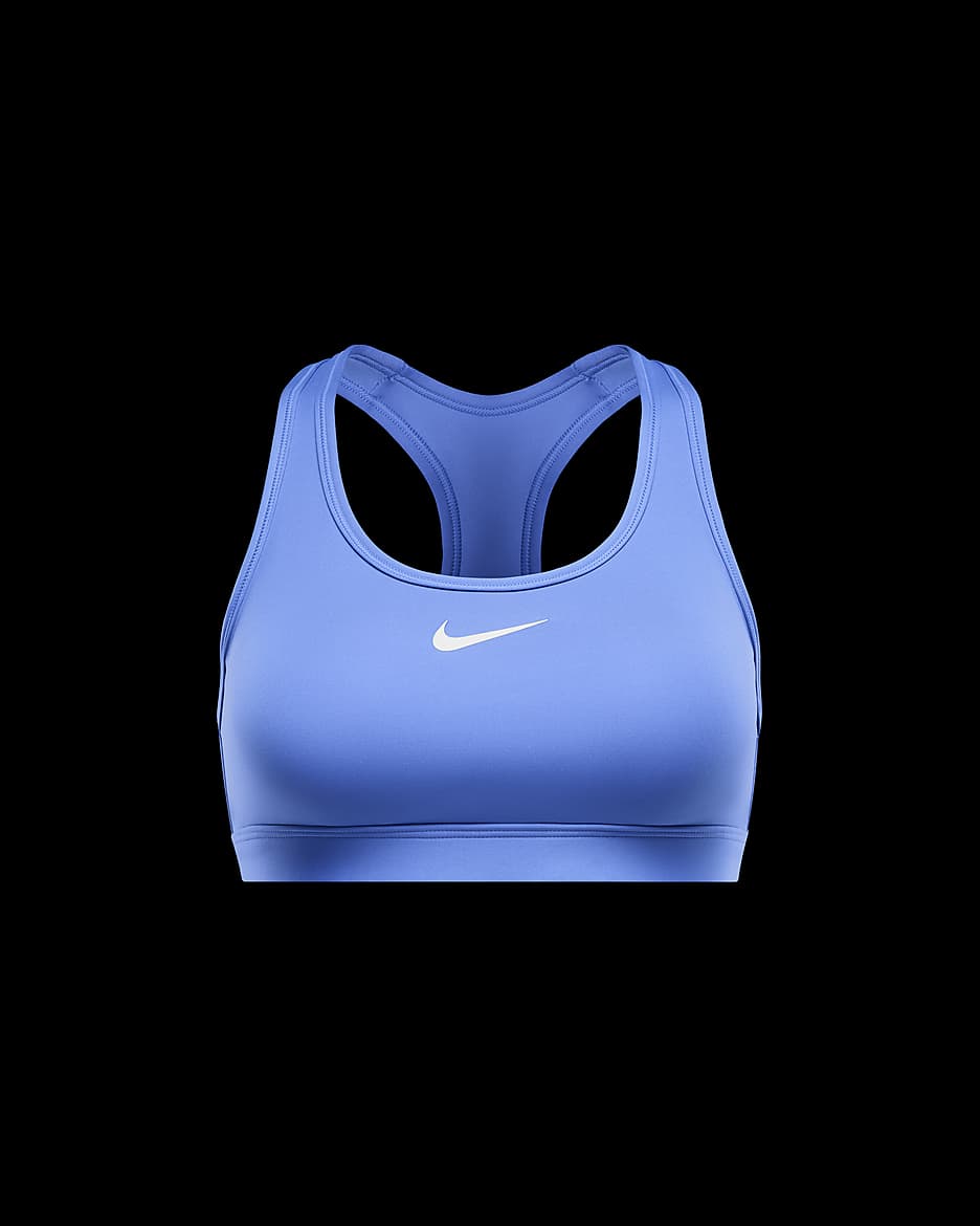 Nike Swoosh Medium-Support Women's Padded Sports Bra - Royal Pulse/White