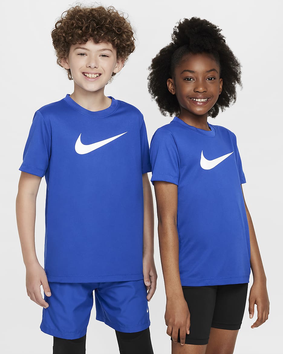 Playera Dri-FIT para niños talla grande Nike Legend - Royal juego