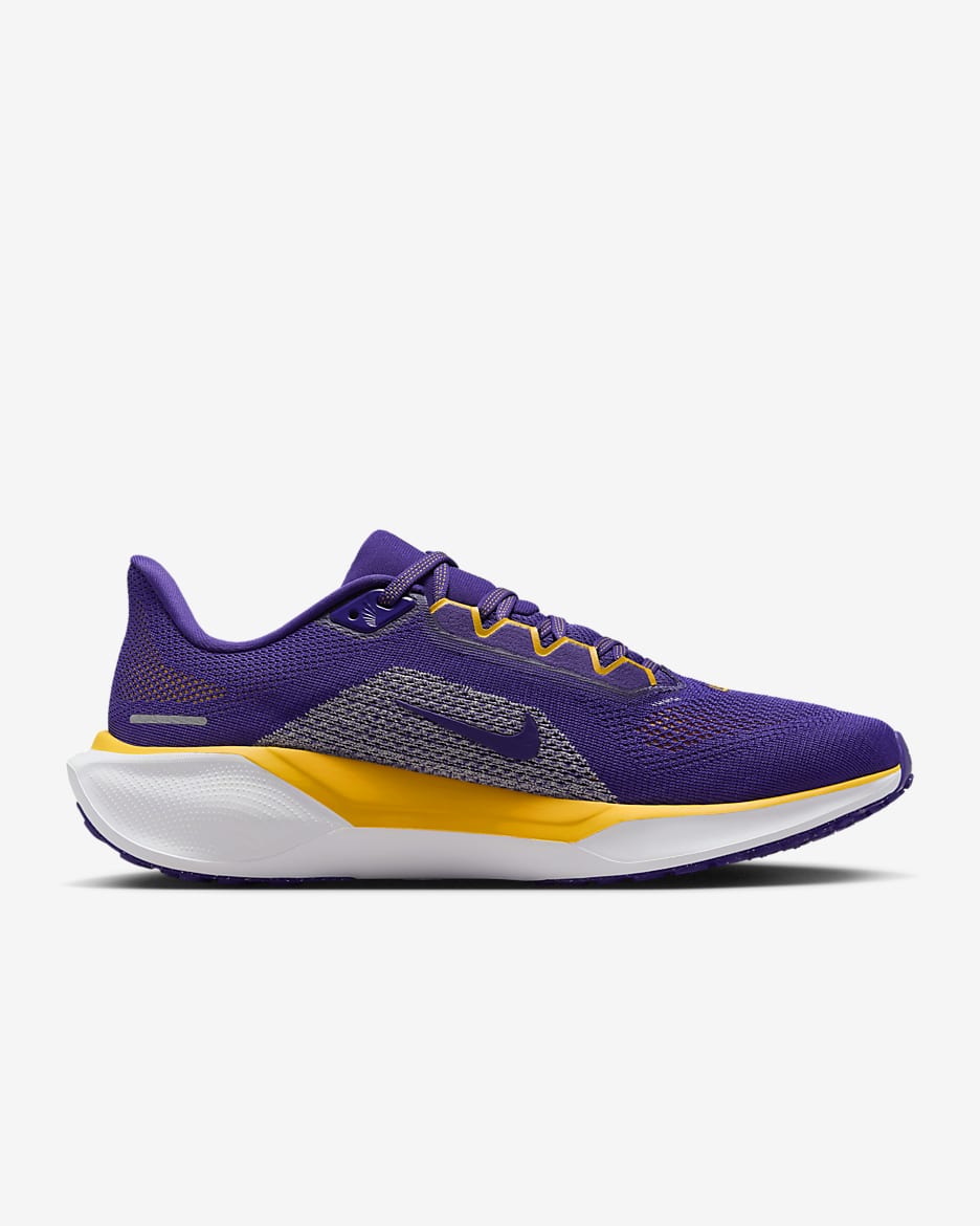 LSU Pegasus 41 Men's Nike College Road Running Shoes - Court Purple/White/University Gold/White