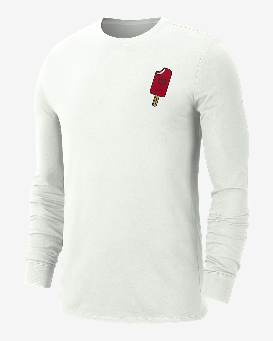 Georgia Men's Nike College Long-Sleeve T-Shirt - Summit White