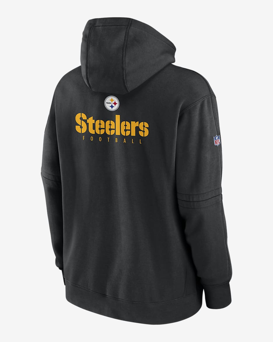 Pittsburgh Steelers Sideline Club Men's Nike NFL Pullover Hoodie - Black