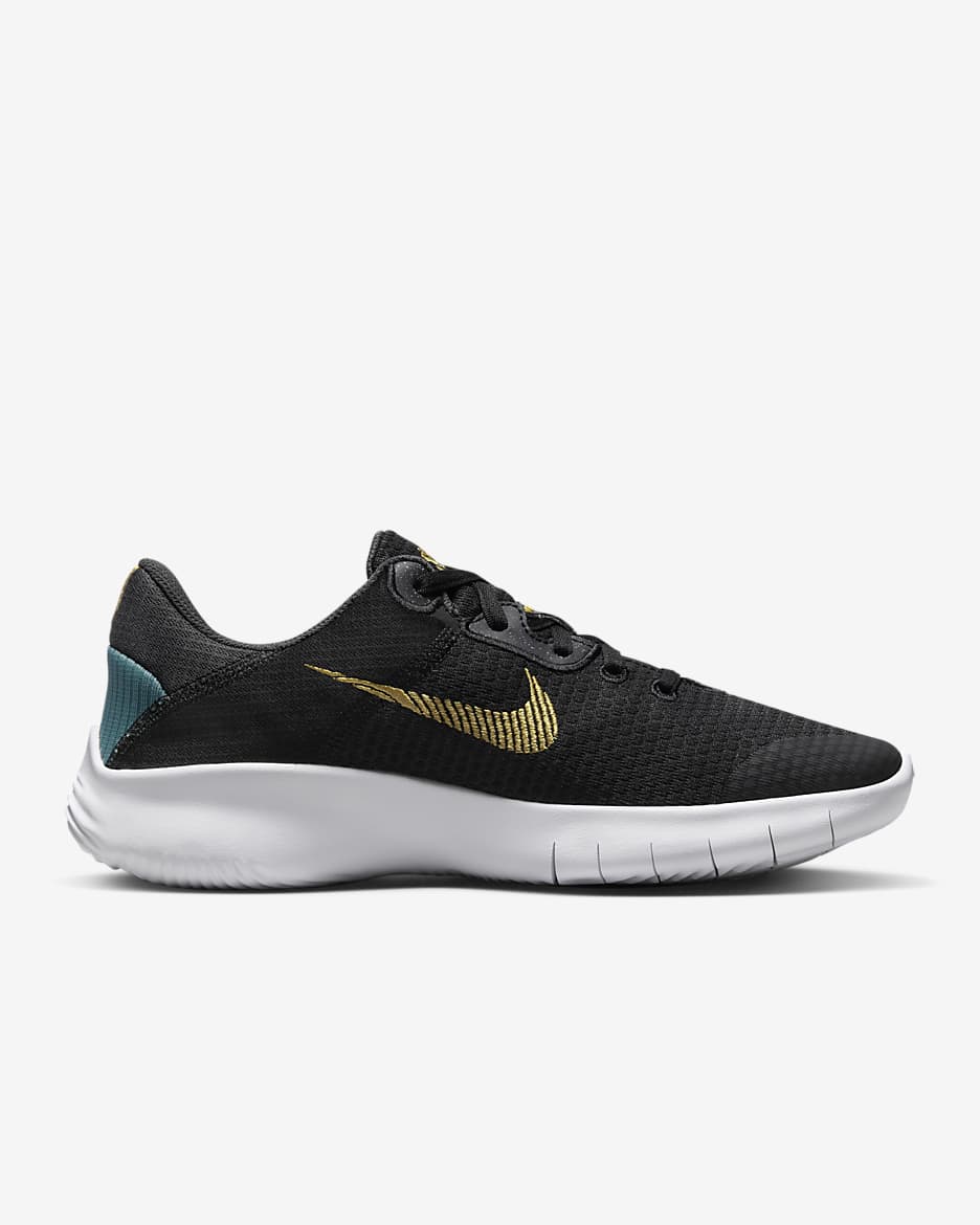 Nike Experience Run 11 Women's Road Running Shoes - Black/Dark Smoke Grey/Noise Aqua/Wheat Gold