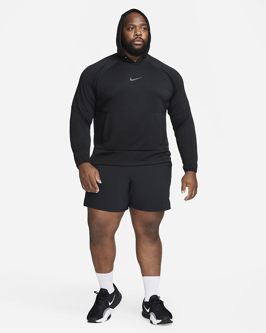 Nike Dri-FIT férfi polár fitneszpulóver - Fekete/Iron Grey