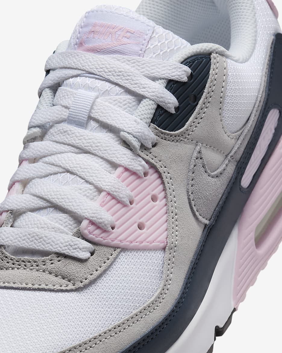 รองเท้าผู้ชาย Nike Air Max 90 - ขาว/Pink Foam/Armory Navy/Wolf Grey