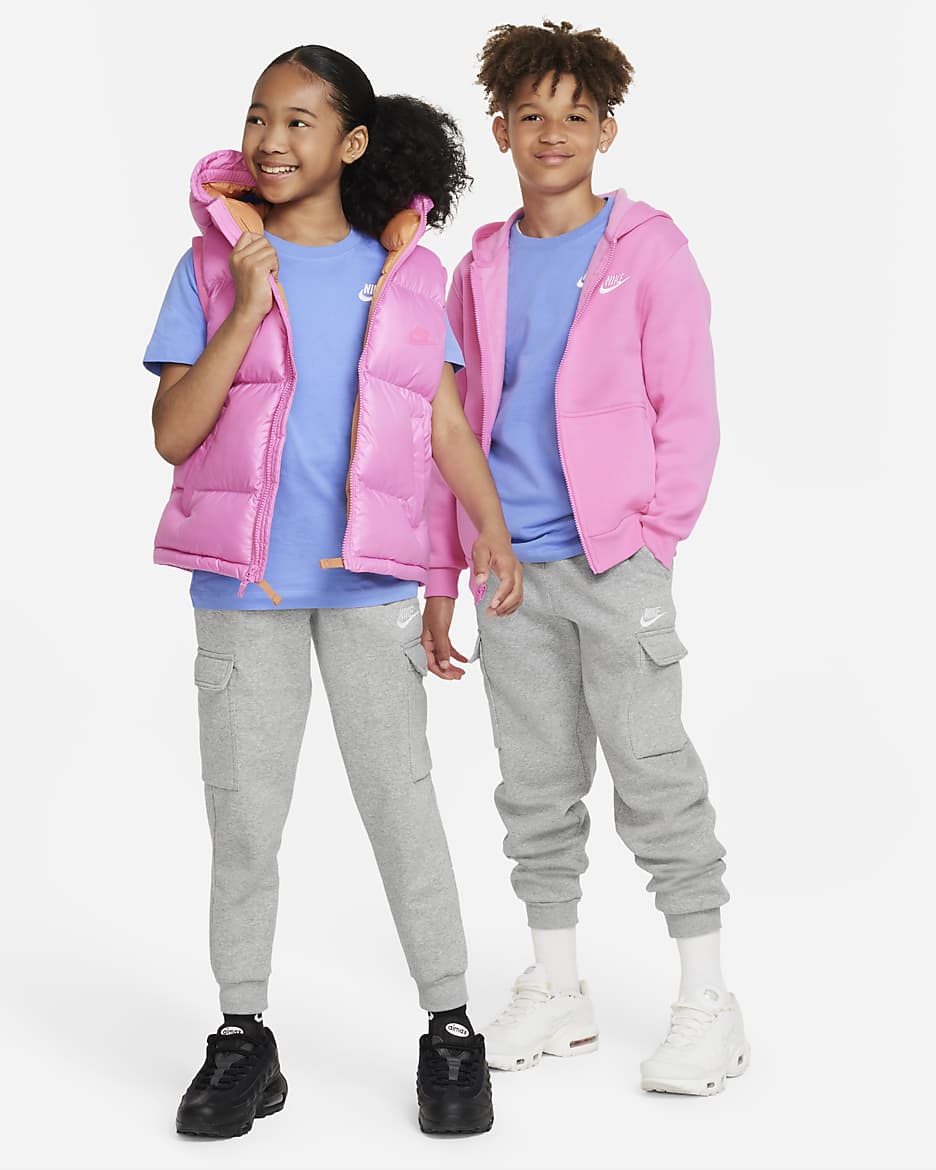 Nike Sportswear Club Fleece Cargohose für ältere Kinder - Dark Grey Heather/Base Grey/Weiß