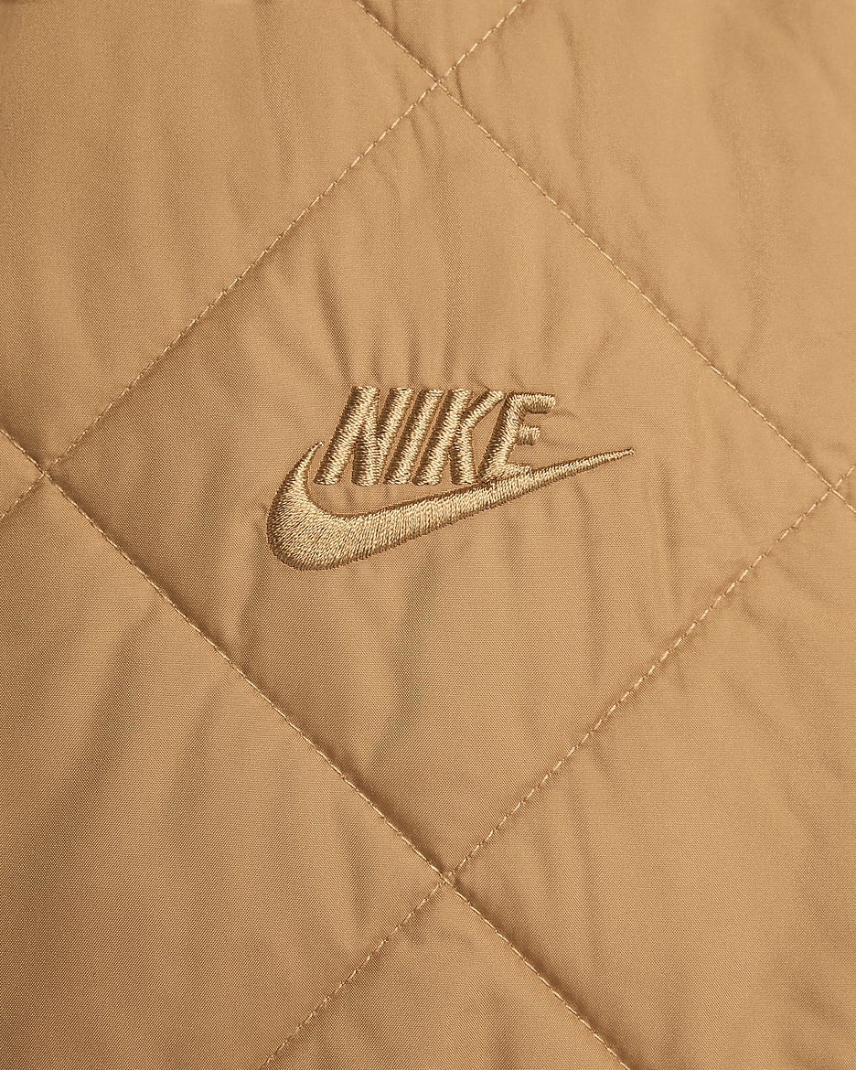 Nike Club Therma-FIT hőszigetelt, könnyű, steppelt férfikabát - Flax/Fekete/Flax