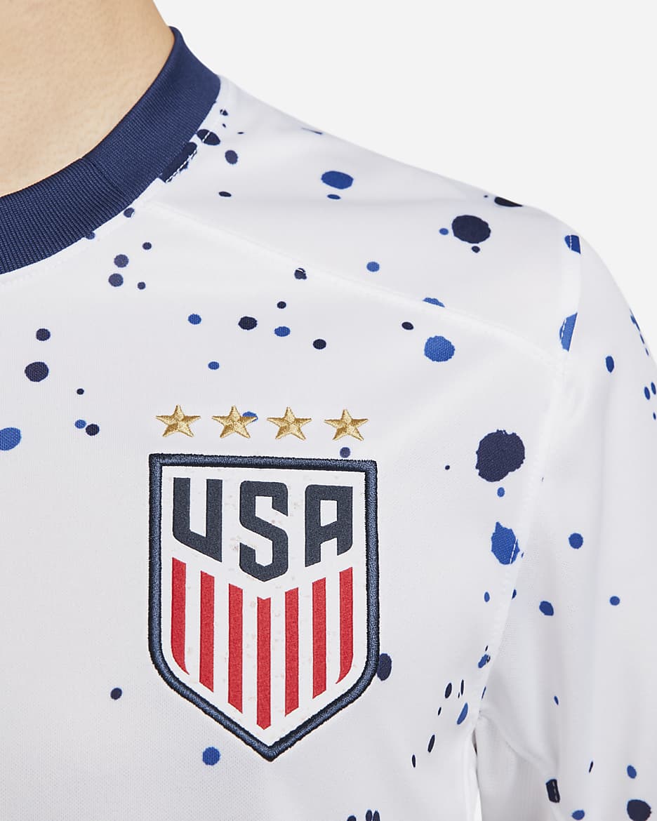 USWNT (4-Star) 2023 Stadium Home Men's Nike Dri-FIT Football Shirt - White/Loyal Blue/Metallic Gold