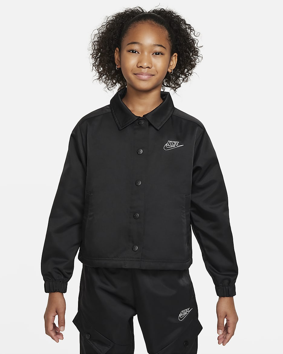 Nike Sportswear Big Kids' (Girls') Jacket - Black/White