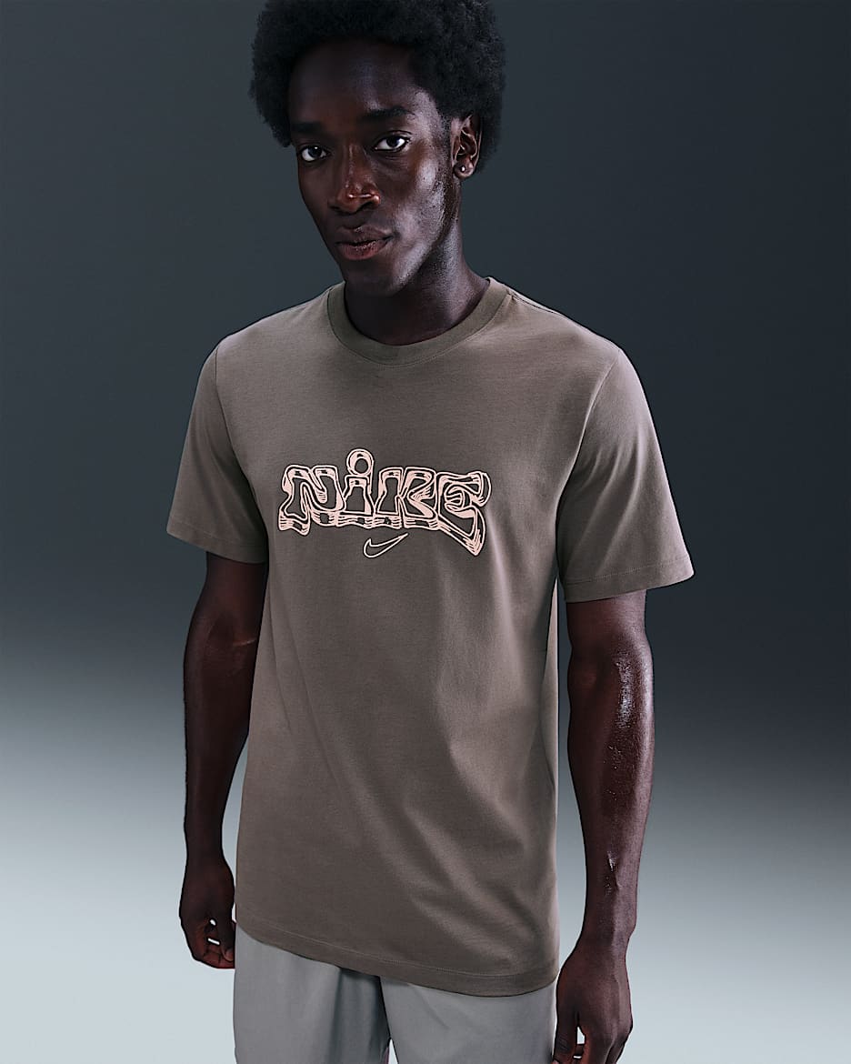 Nike Men's T-Shirt - Cave Stone/Washed Coral