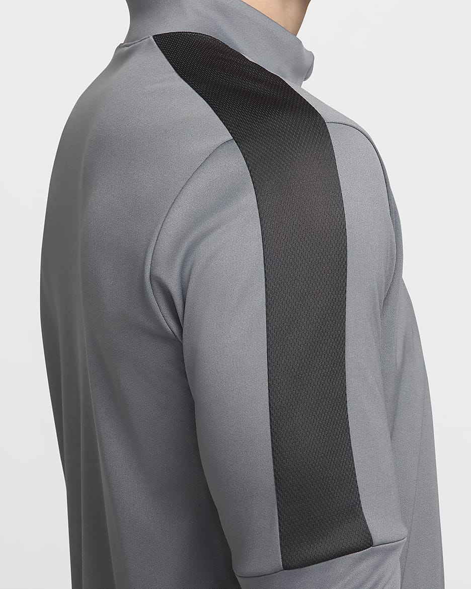 Maglia da calcio Dri-FIT con zip a metà lunghezza Nike Academy – Uomo - Smoke Grey/Dark Smoke Grey/Vapor Green