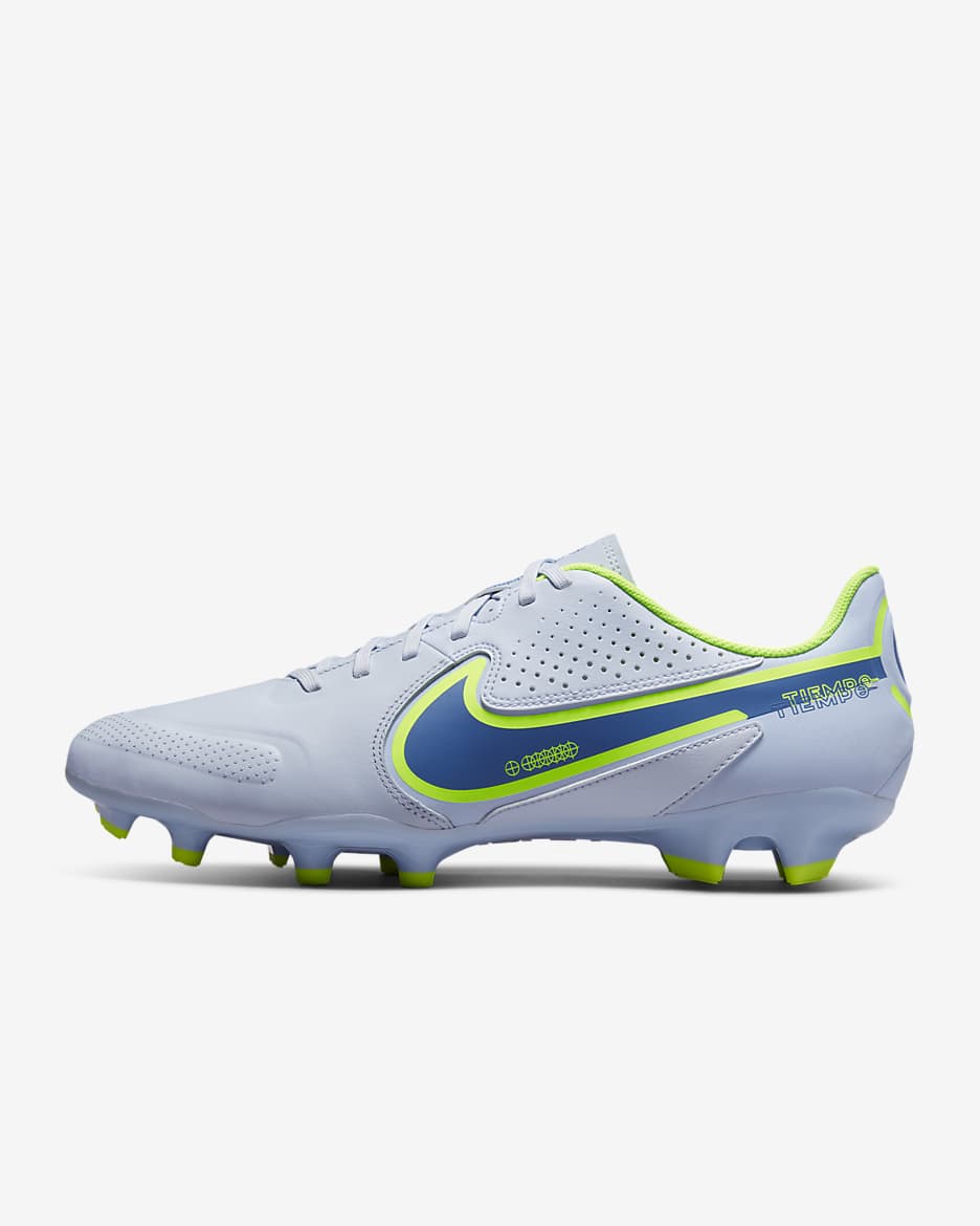 Nike Tiempo Legend 9 Academy MG Multi-Ground Football Boot - Football Grey/Light Marine/Volt/Dark Marina Blue