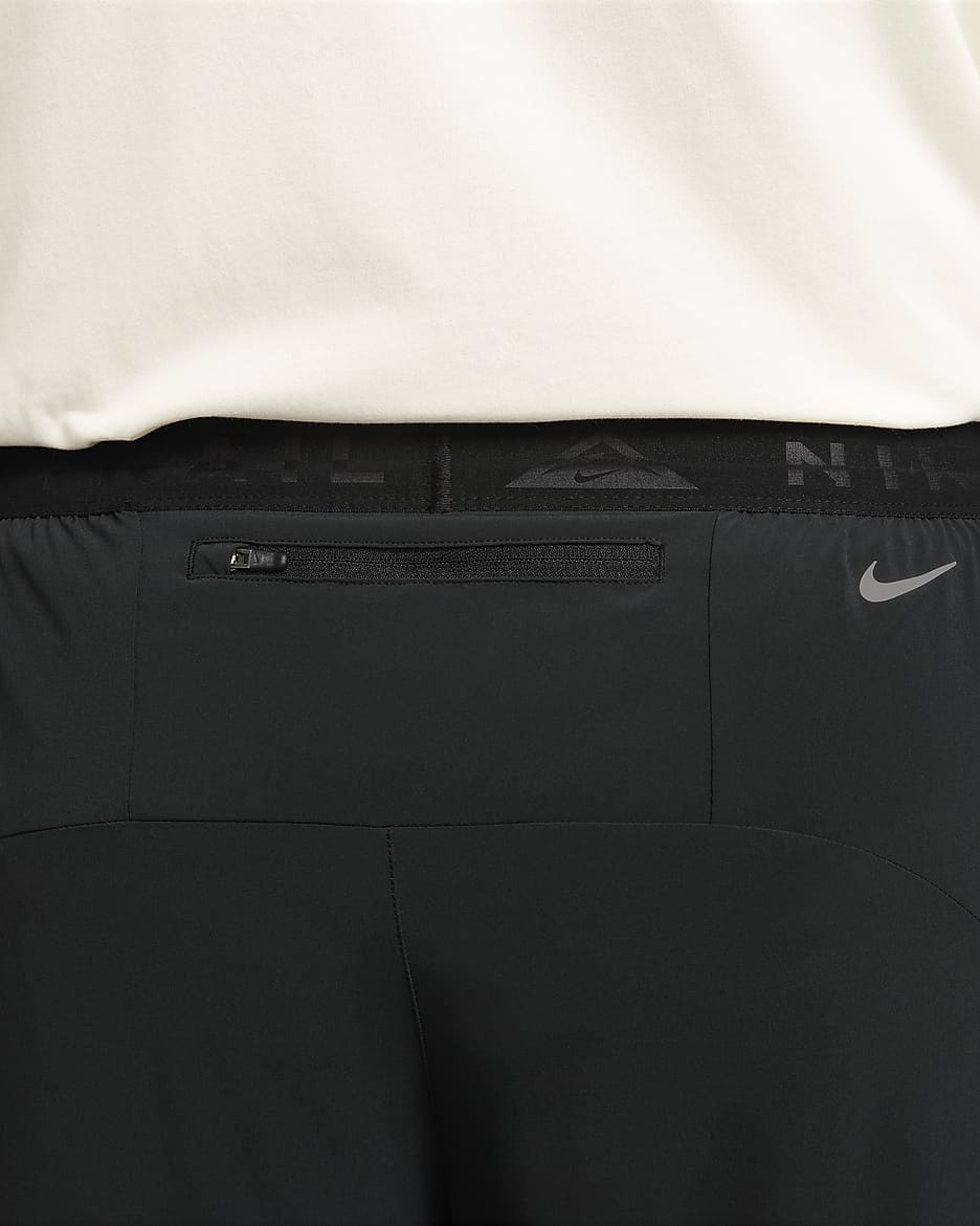 Pants de correr Dri-FIT para hombre Nike Trail Dawn Range - Negro/Negro/Blanco