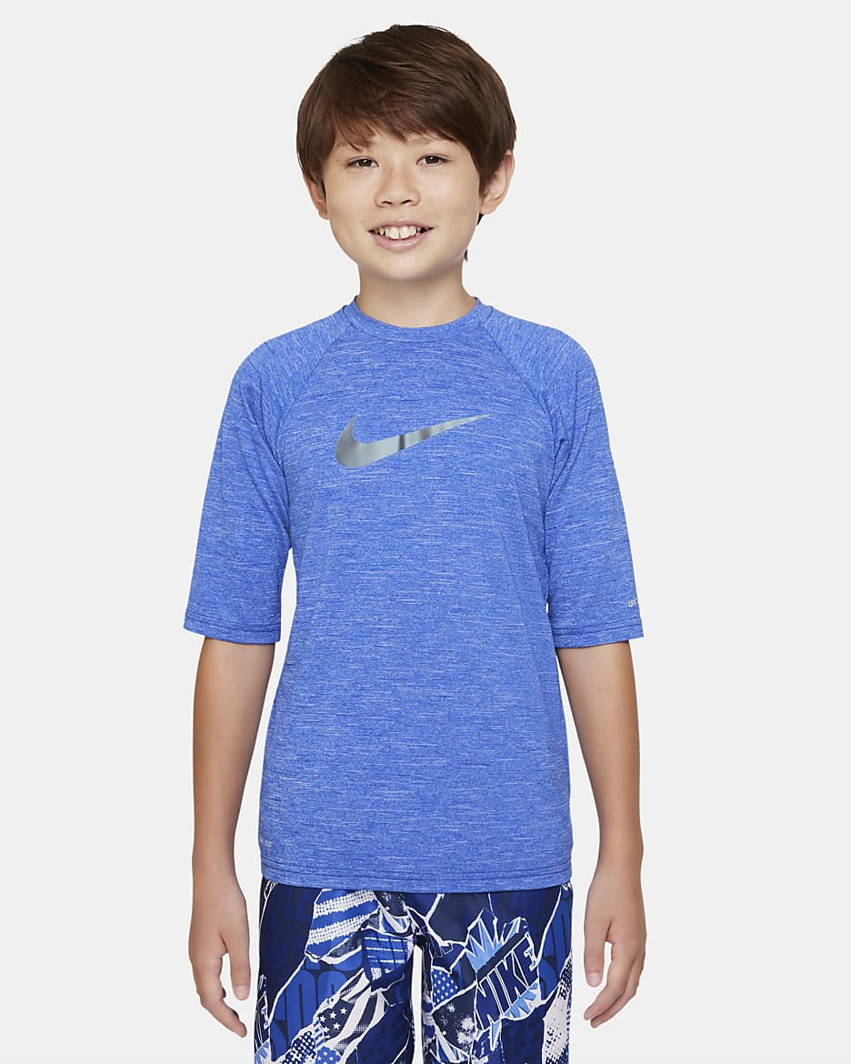 Nike Heather Big Kids' (Boys') Half Sleeve Hydroguard - Game Royal